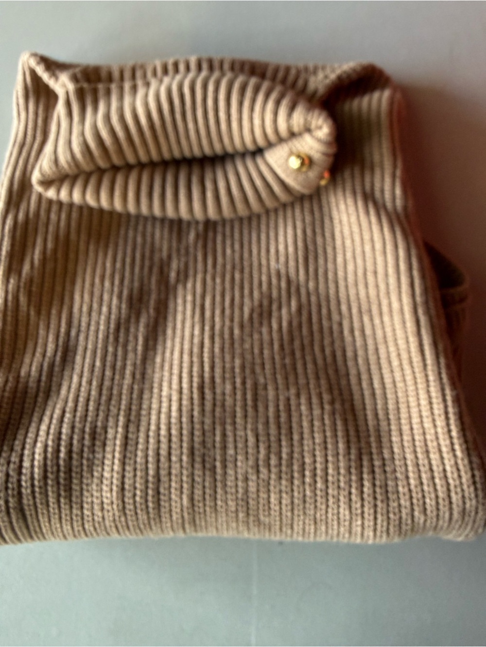 Michael Kors Tan Ribbed Turtleneck Sweater